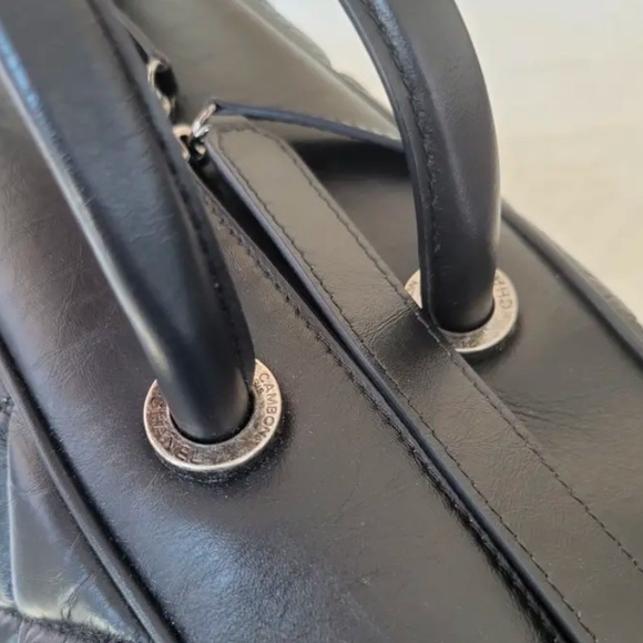 Auth CHANEL Trendy CC Bowler Lambskin Handbag Crossbody Large - Picture 8 of 15